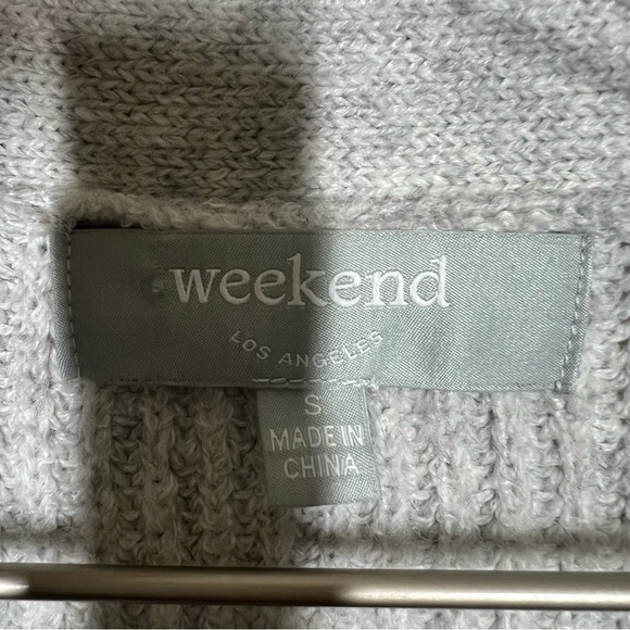 Weekend Los Angeles Women’s Heather Grey Ribbed Knit Cardigan Size Small Slouchy - Picture 7 of 12